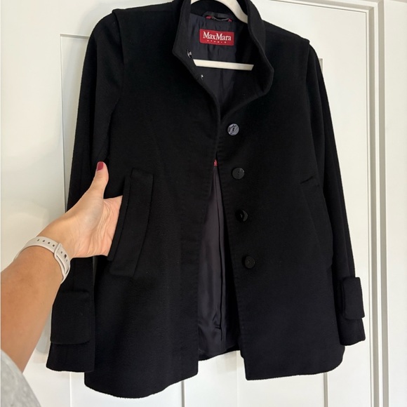 MaxMara Women's Black Pea Coat - Picture 6 of 15